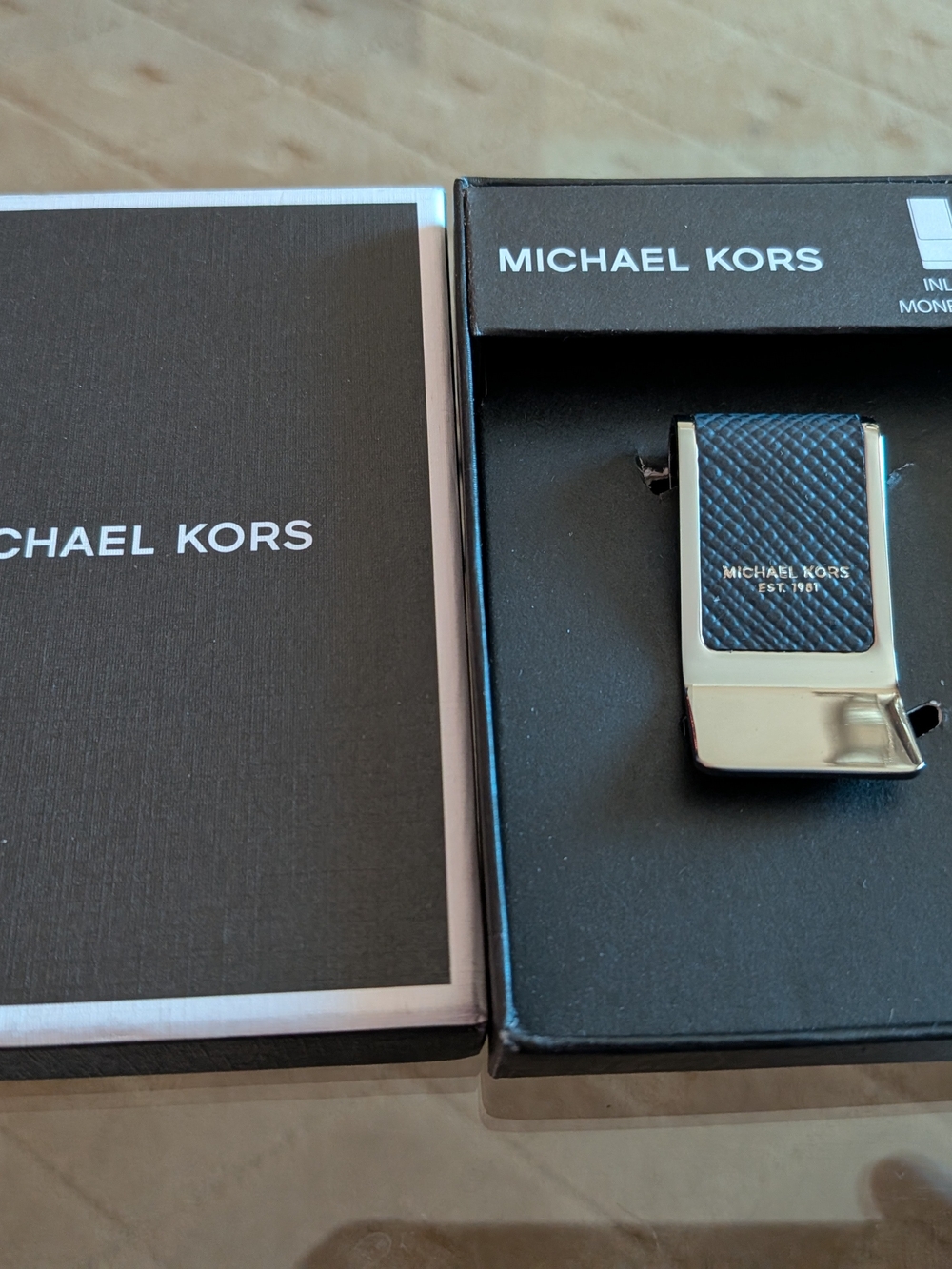 Michael Kors Money Clip - Navy Blue and Silver